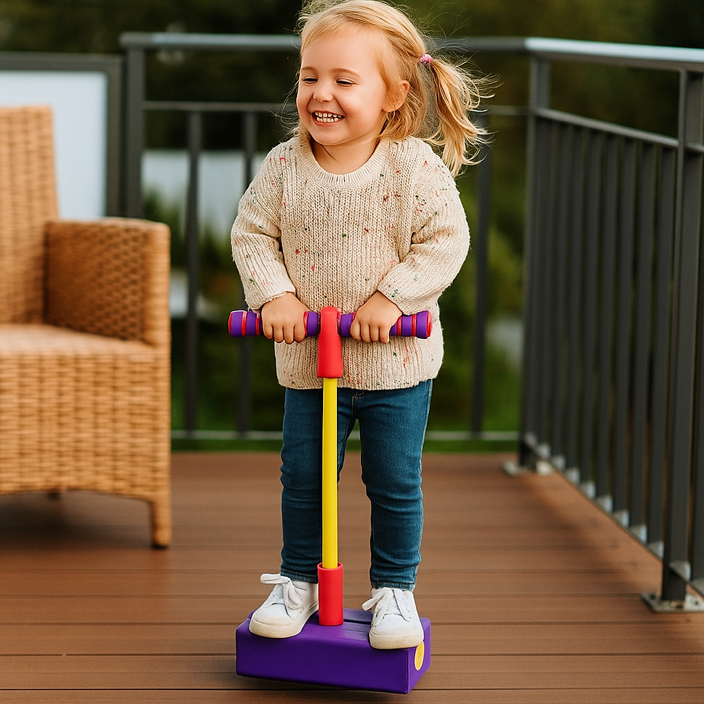 Pogostick piankowy dla dzieci – zabawka do skakania w domu i na zewnątrz