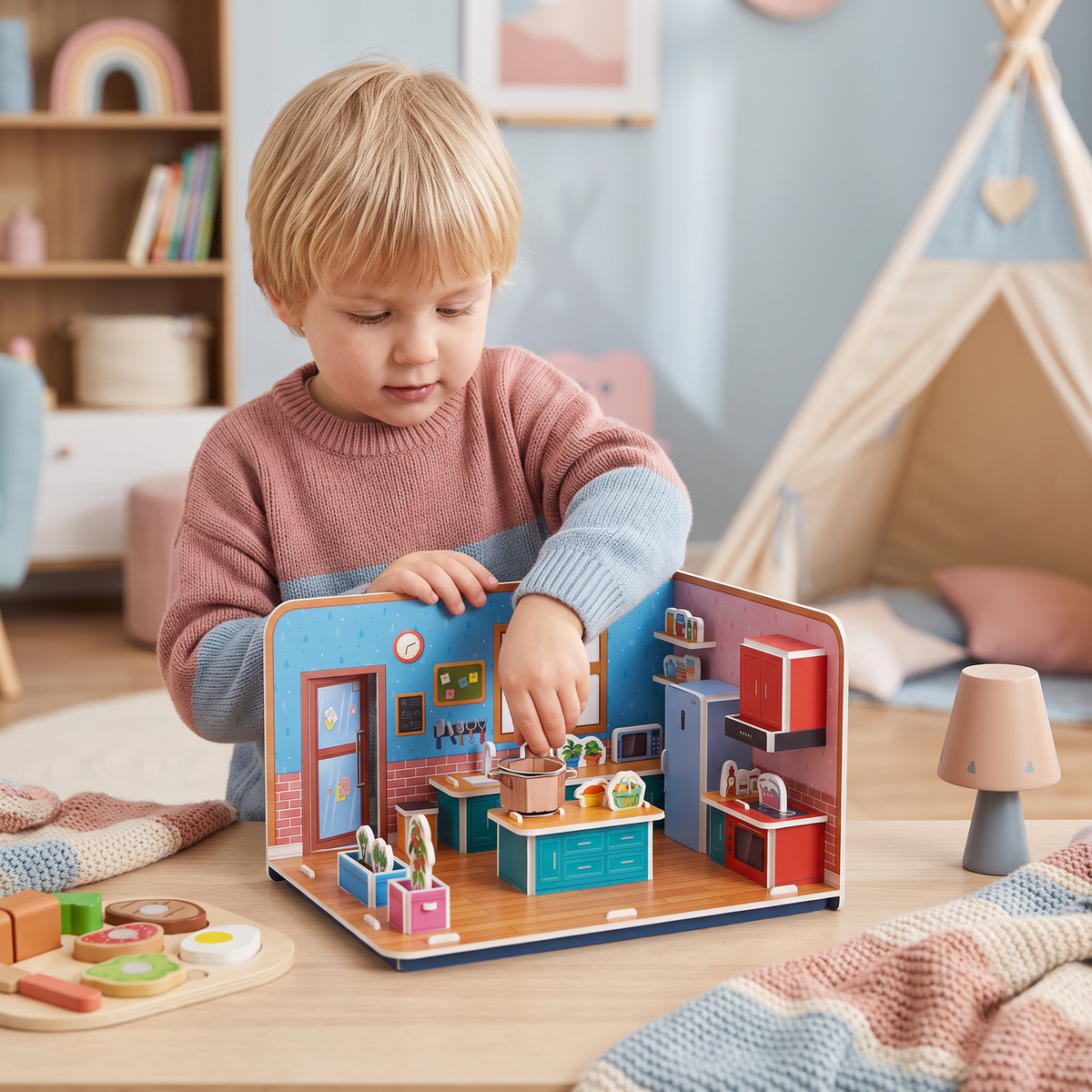 Zestaw DIY 3D do Budowy Pokoju Zabaw – Edukacyjne Puzzle i Zestaw Kreatywny