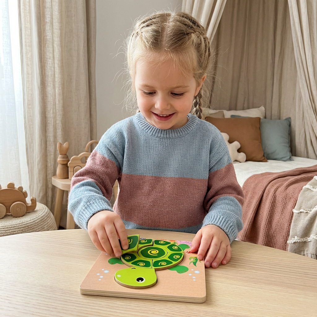 3D Drewniane Puzzle dla Dzieci – Edukacyjna Zabawka Zwierzątka dla Maluchów