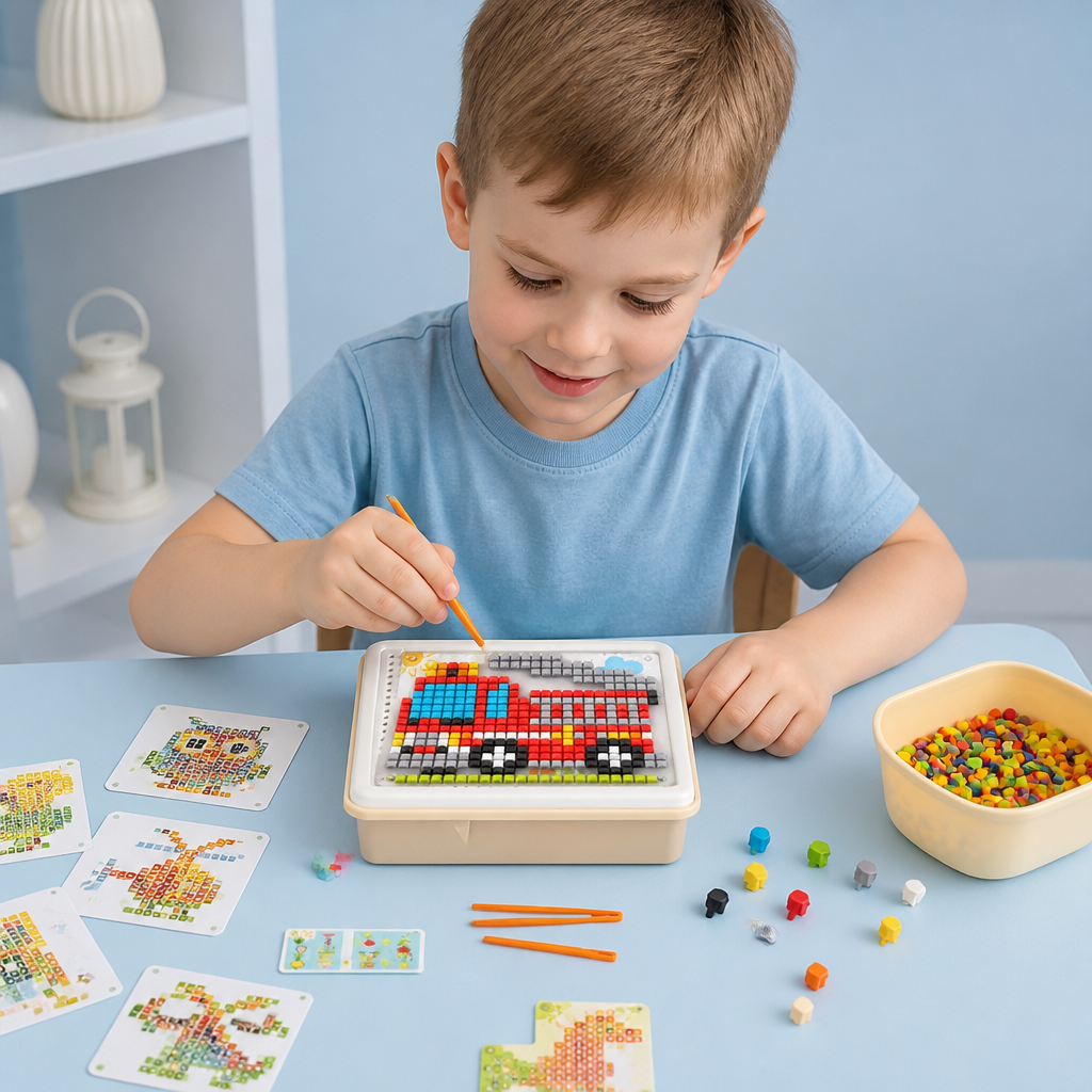 Montessoriowa Tablica Mozaikowa z Kołeczkami do Nauki