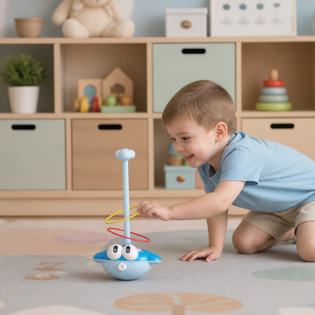 3-in-1 Edukacyjna Gra Aktywnościowa – Rzut Obręczą, Koszykówka i Piłka na Rzepy