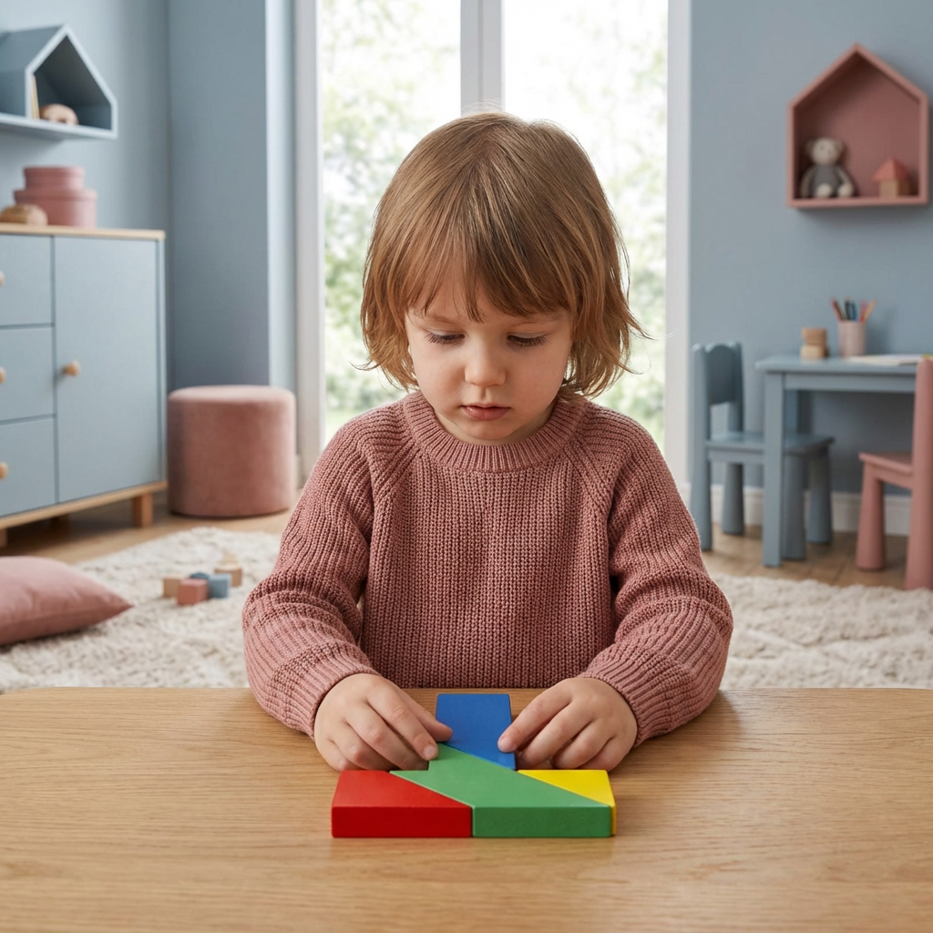 Drewniane puzzle Tangram – Montessori geometryczna zabawka edukacyjna dla dzieci