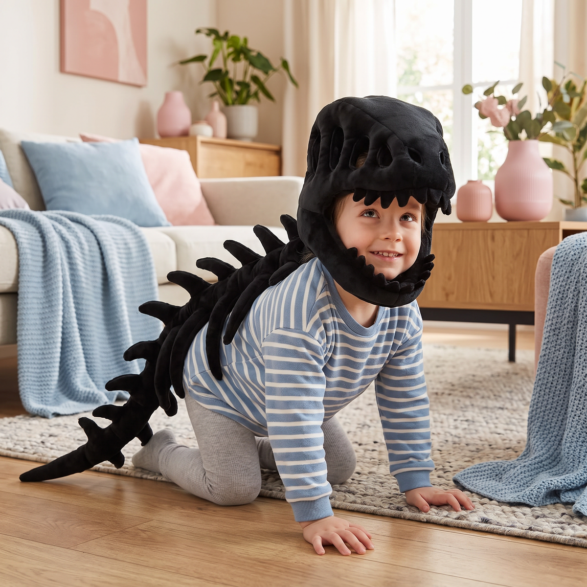Zabawny pluszowy kostium szkieletu dinozaura