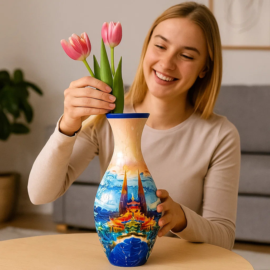 Elegancki wazon 3D puzzle – do prawdziwych kwiatów