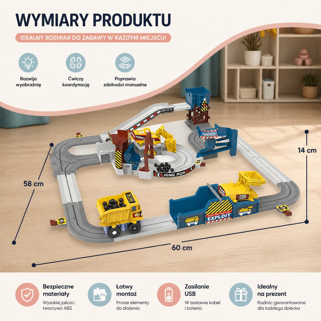 Interaktywna Elektryczna Kolejka Przygoda w Kamieniołomie