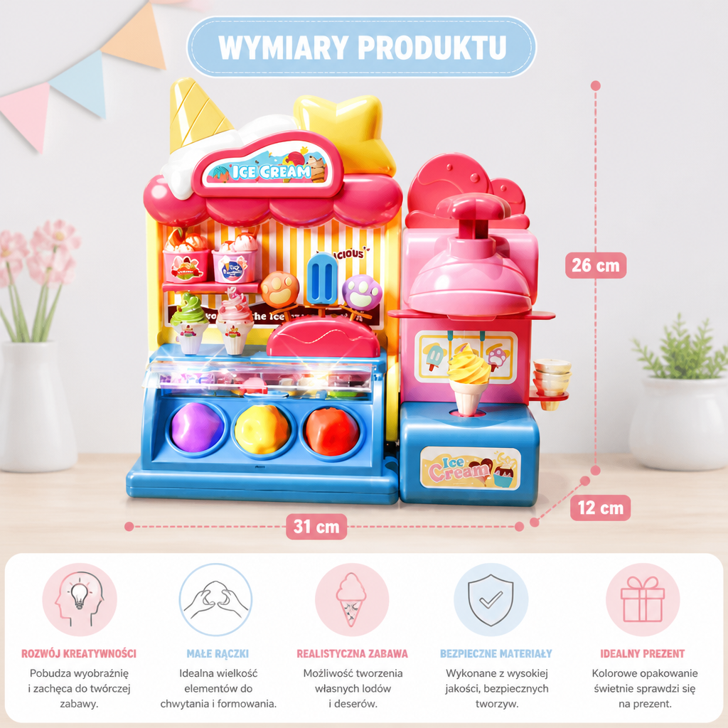 Zestaw DIY Do Tworzenia Lodów Z Masy Plastycznej