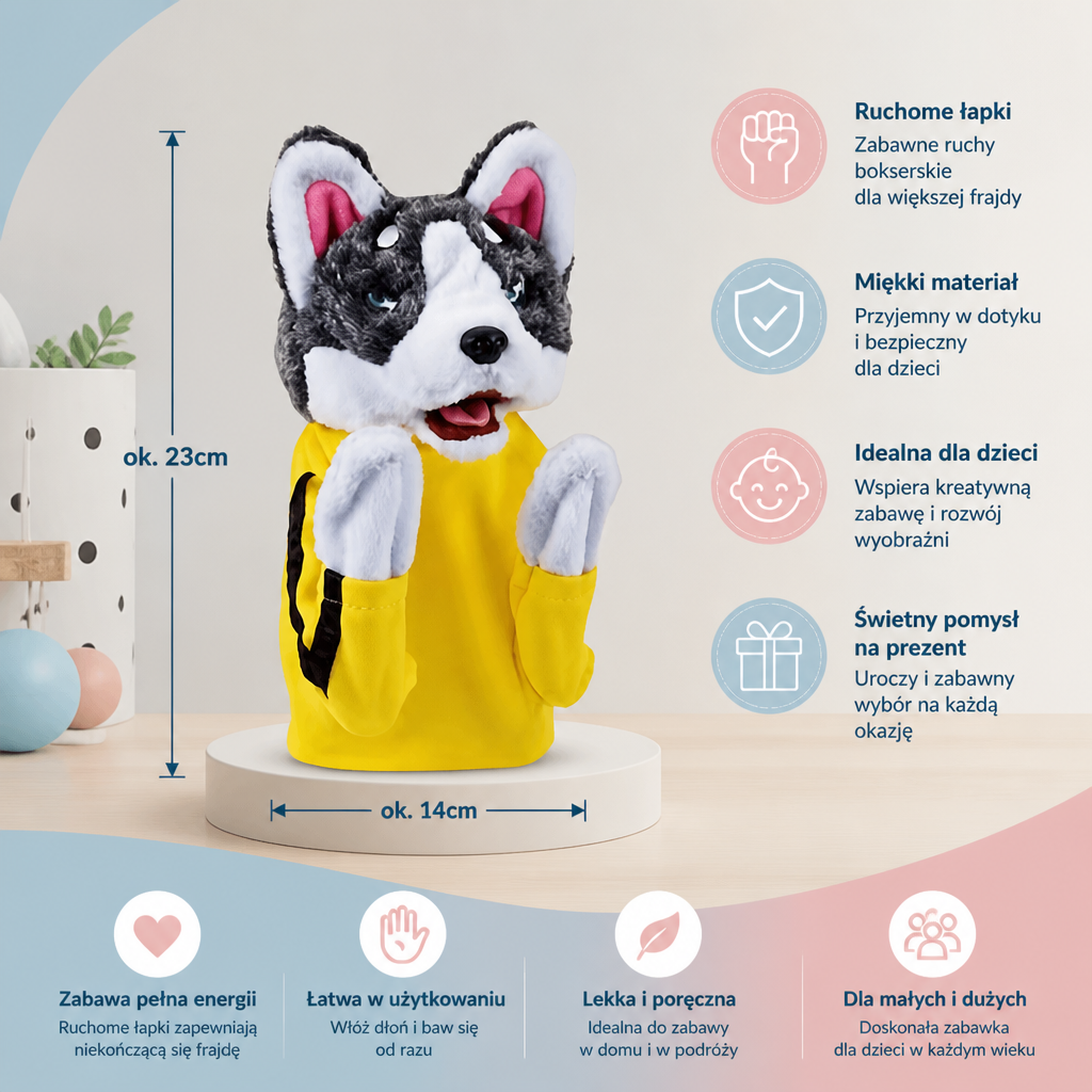 Boksujący Husky – Zabawna Zabawka Dla Dzieci