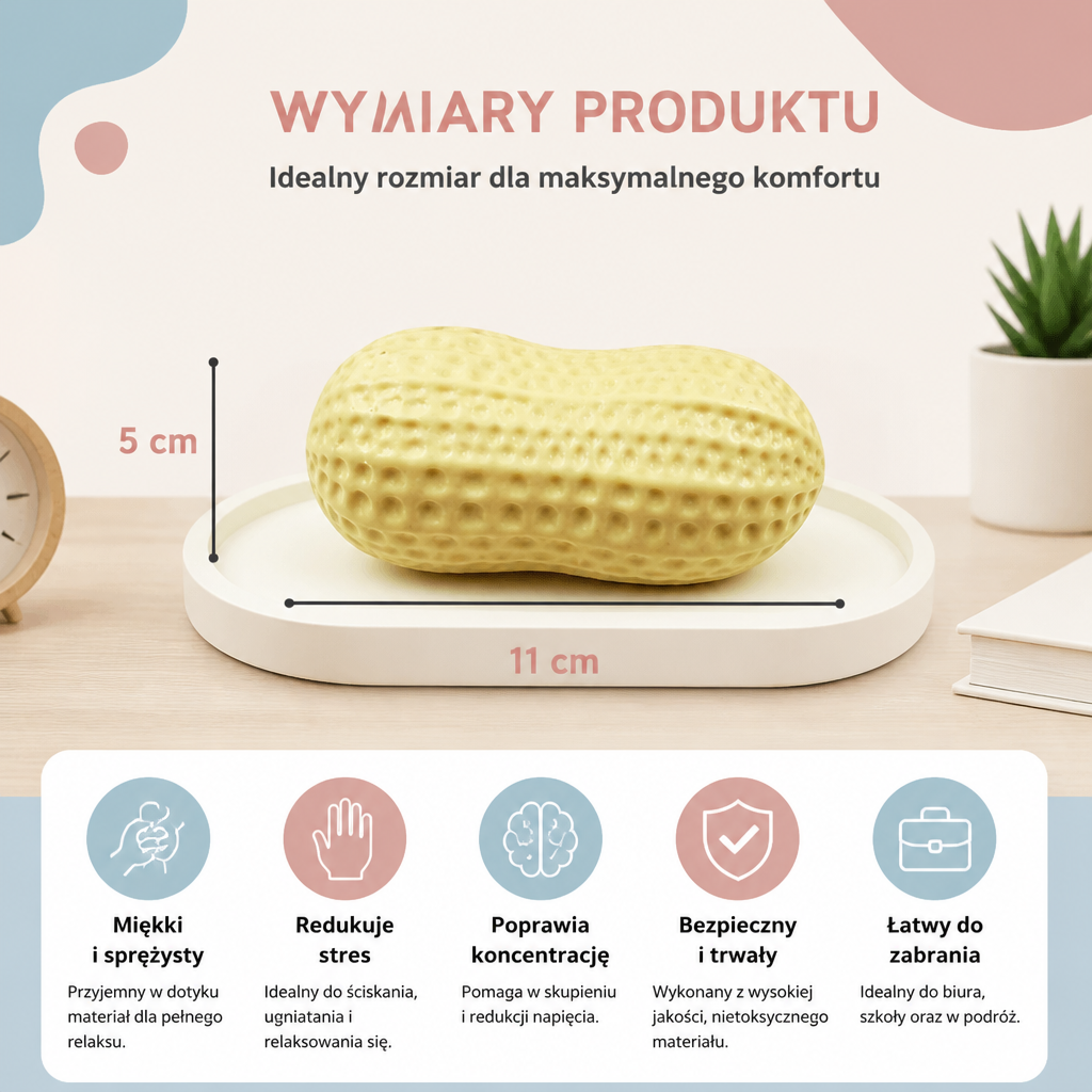 Jumbo Peanut Squishy Zabawka Antystresowa