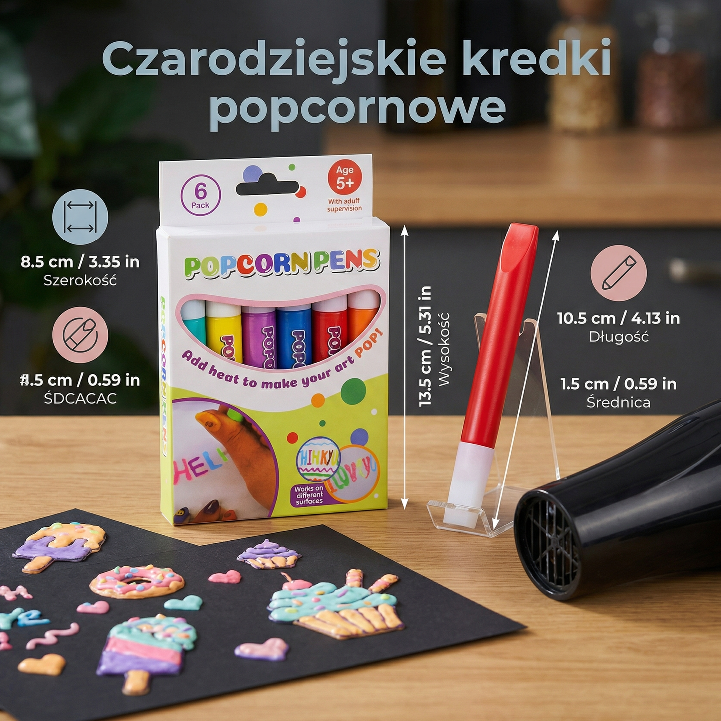 Czarodziejskie kredki popcornowe
