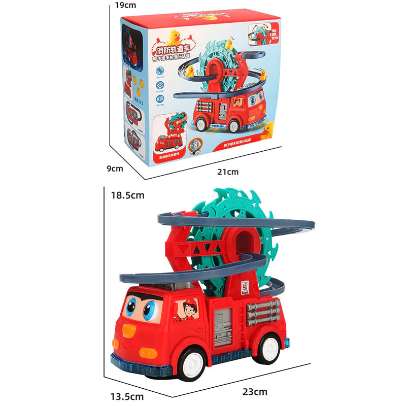 Strażacki samochód z zjeżdżającymi kaczkami