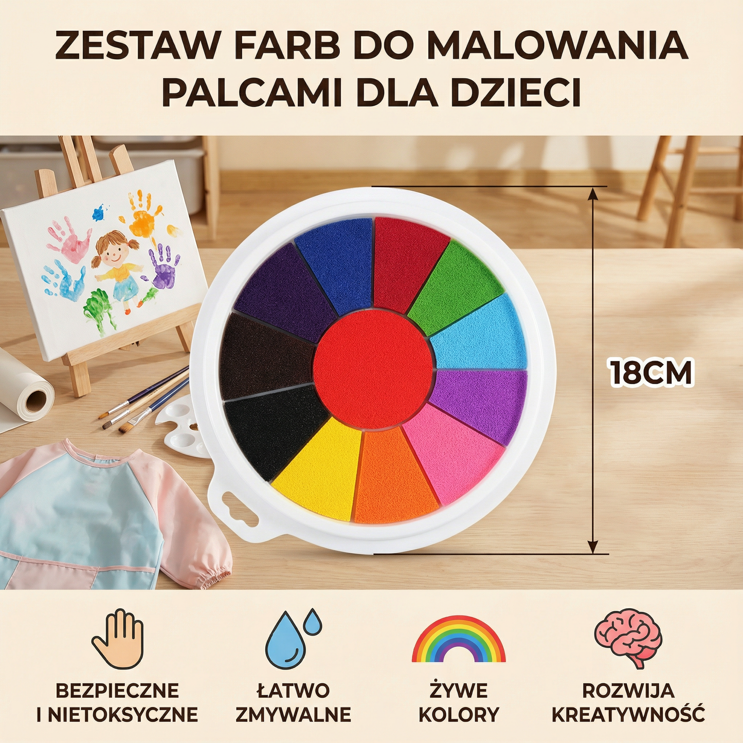 Zestaw farb do malowania palcami dla dzieci