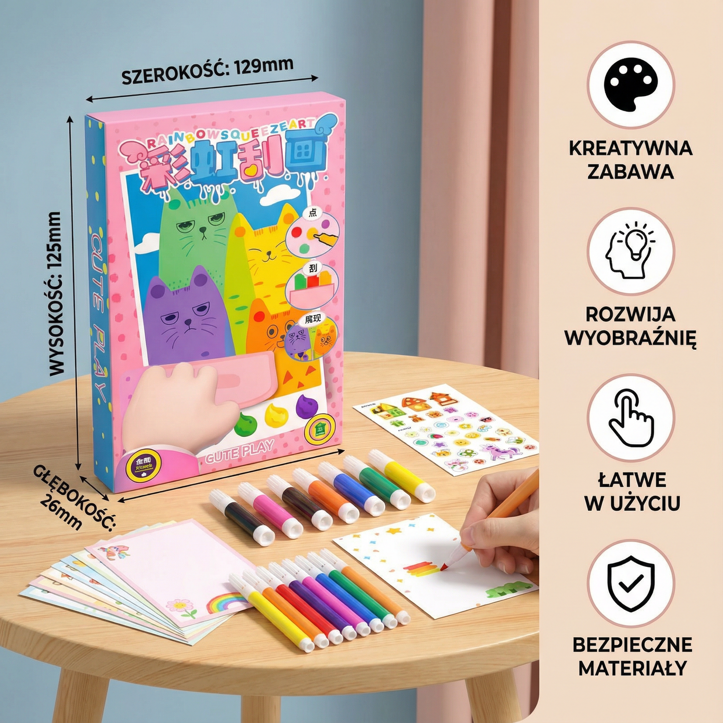 Kreatywny Zestaw do Malowania Tęczowymi Farbami
