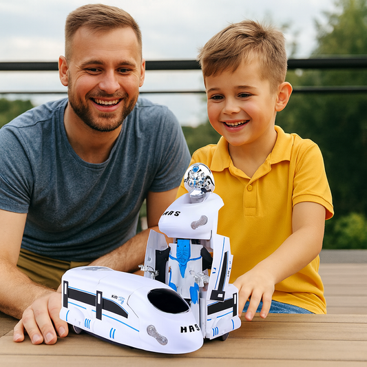 Transformująca się zabawka pociąg-robot