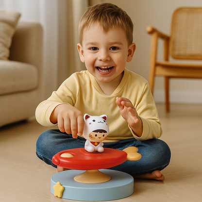 Montessori wirujący spinner z przyssawką – obrotowa zabawka edukacyjna