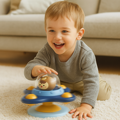 Montessori wirujący spinner z przyssawką – obrotowa zabawka edukacyjna