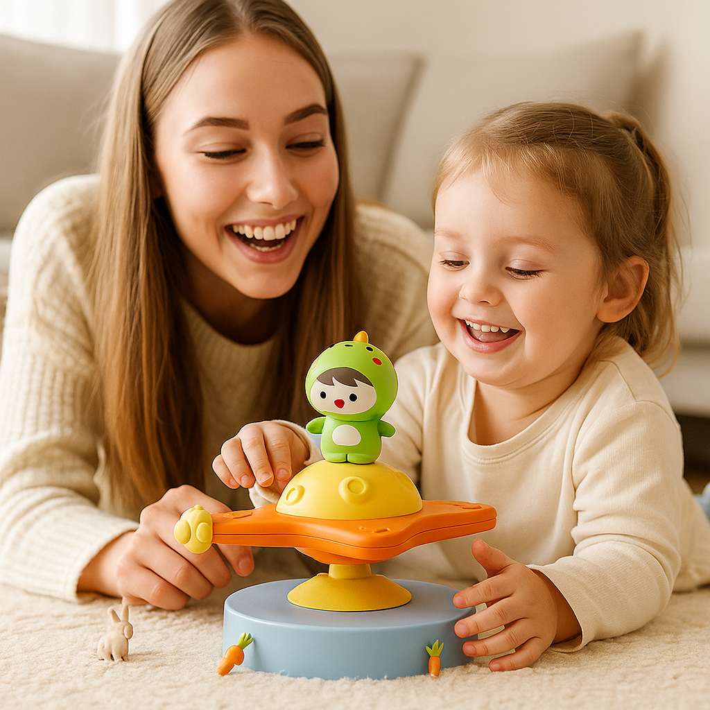 Montessori wirujący spinner z przyssawką – obrotowa zabawka edukacyjna