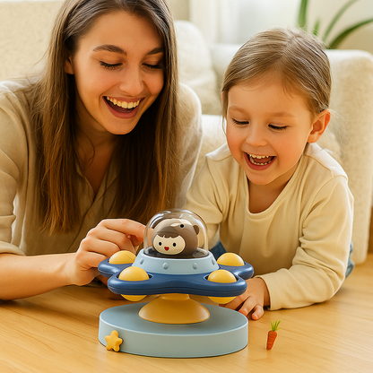 Montessori wirujący spinner z przyssawką – obrotowa zabawka edukacyjna