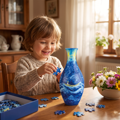 Wazon z kwiatami DIY 3D do składania z puzzli
