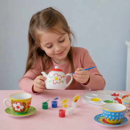 Zestaw DIY do malowania ceramicznego serwisu herbacianego dla dzieci