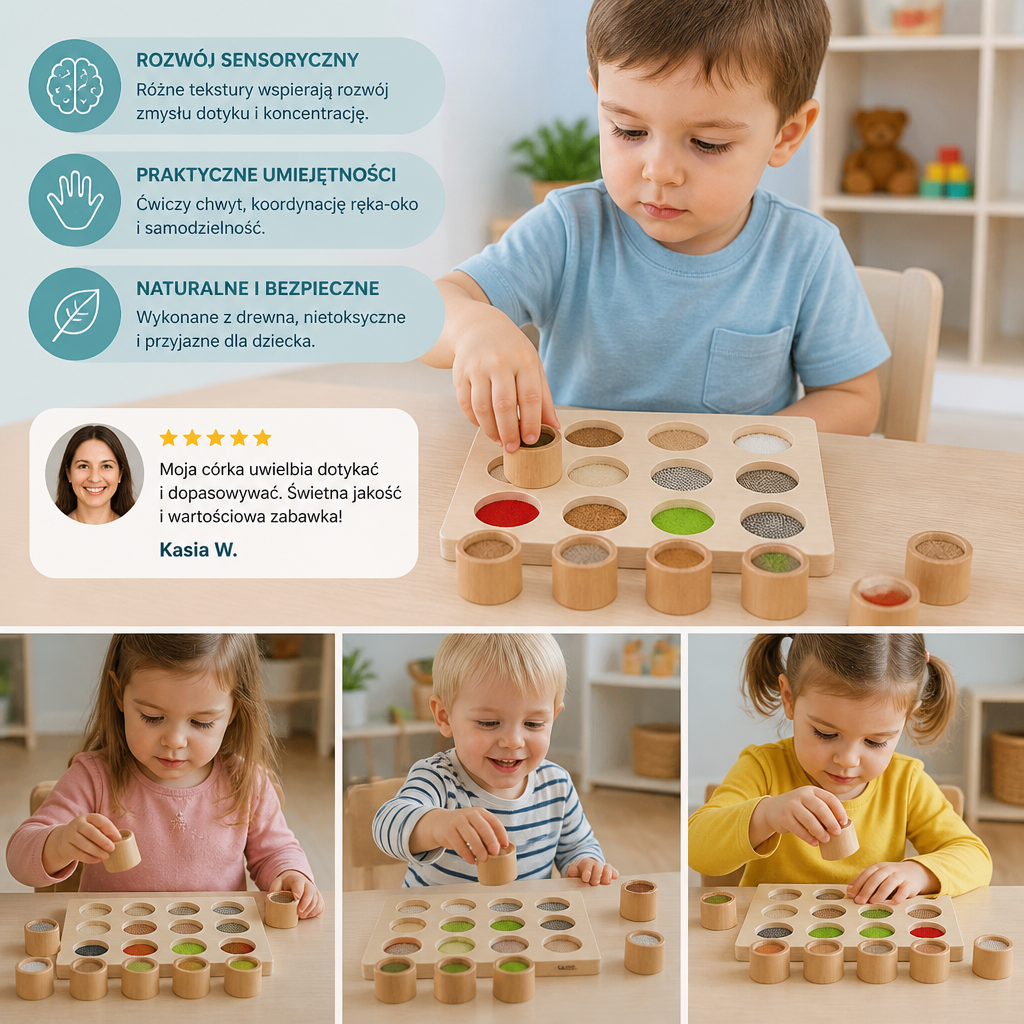 Montessori gra dotykowa – sensoryczna zabawka edukacyjna