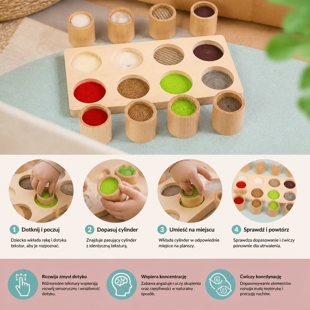 Montessori gra dotykowa – sensoryczna zabawka edukacyjna