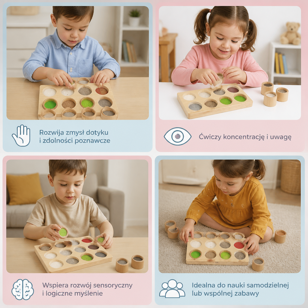 Montessori gra dotykowa – sensoryczna zabawka edukacyjna