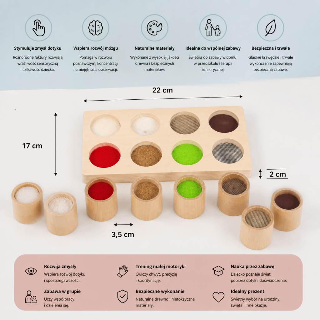 Montessori gra dotykowa – sensoryczna zabawka edukacyjna