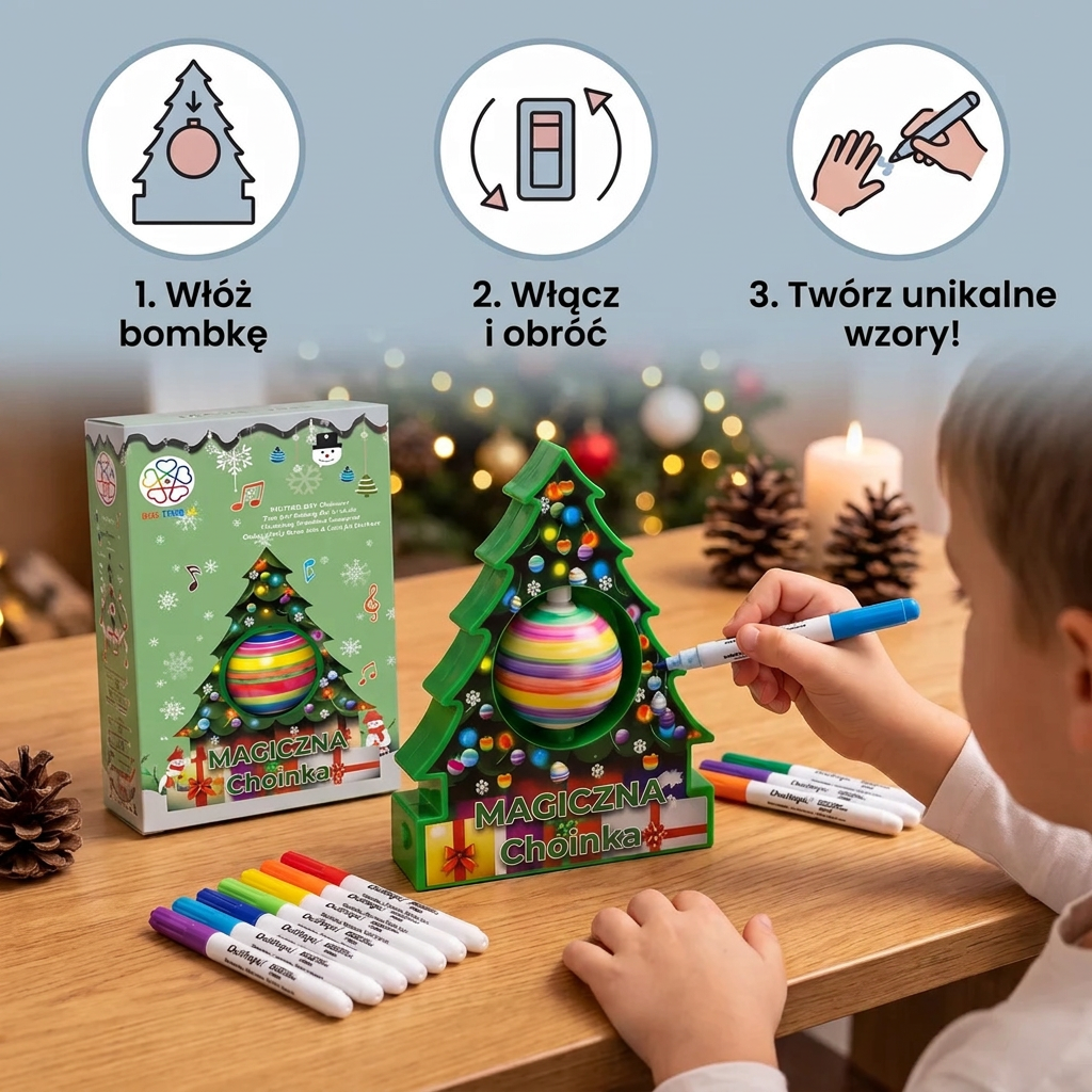 Świąteczny zestaw DIY do malowania obrotowych ozdób
