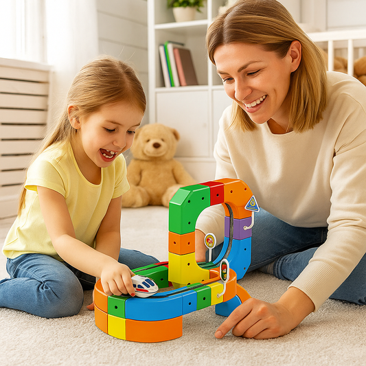 Magiczna kolejka z kostek – zabawka dla dzieci