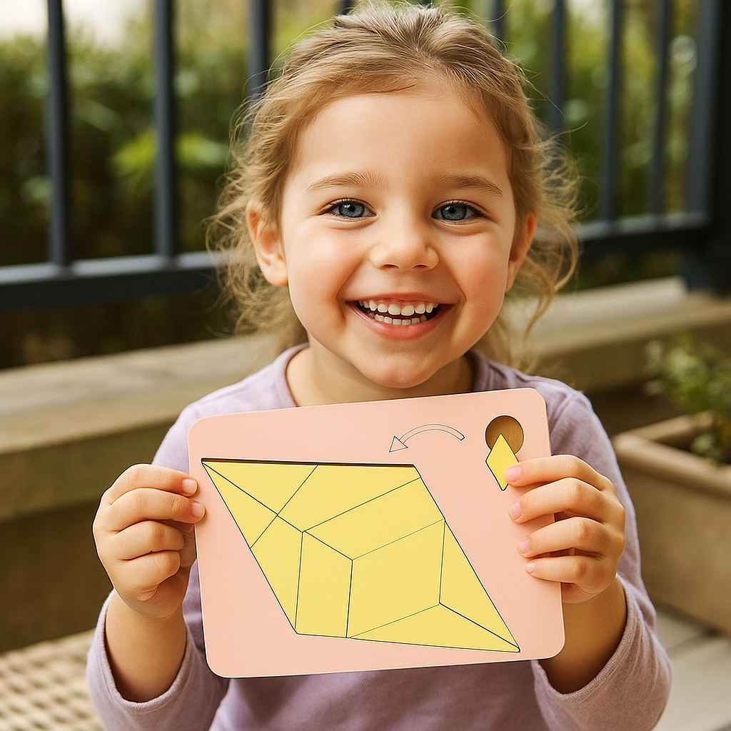 Drewniana układanka logiczna Tangram