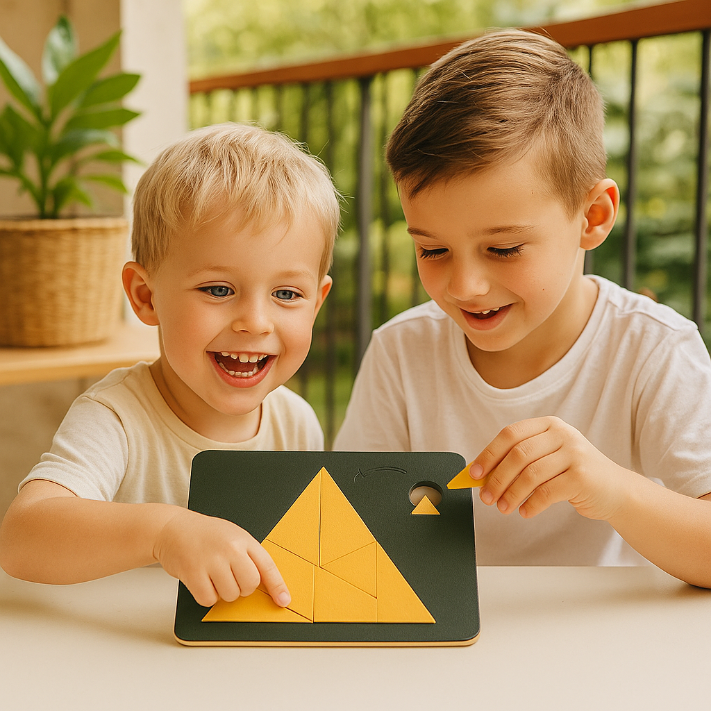 Drewniana układanka logiczna Tangram