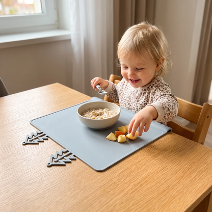 BabySafe Praktyczna i Higieniczna Silikonowa Mata dla Niemowląt z Podwyższonym Brzegiem
