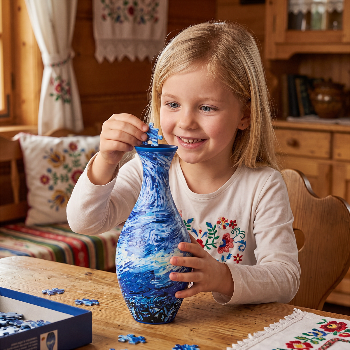 Wazon z kwiatami DIY 3D do składania z puzzli