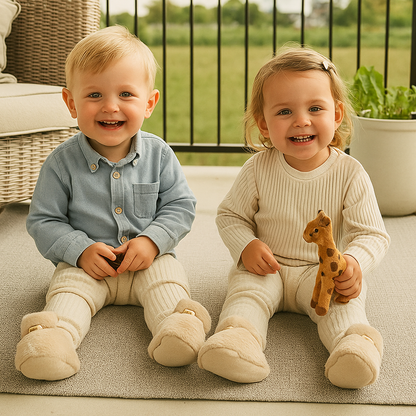 Puszyste skarpetko-buciki dla niemowląt