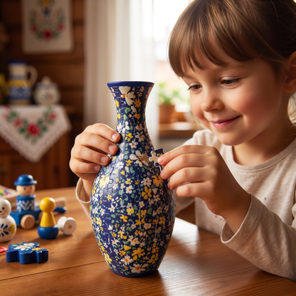 Wazon z kwiatami DIY 3D do składania z puzzli