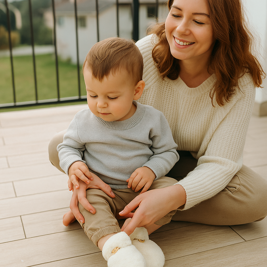 Puszyste skarpetko-buciki dla niemowląt