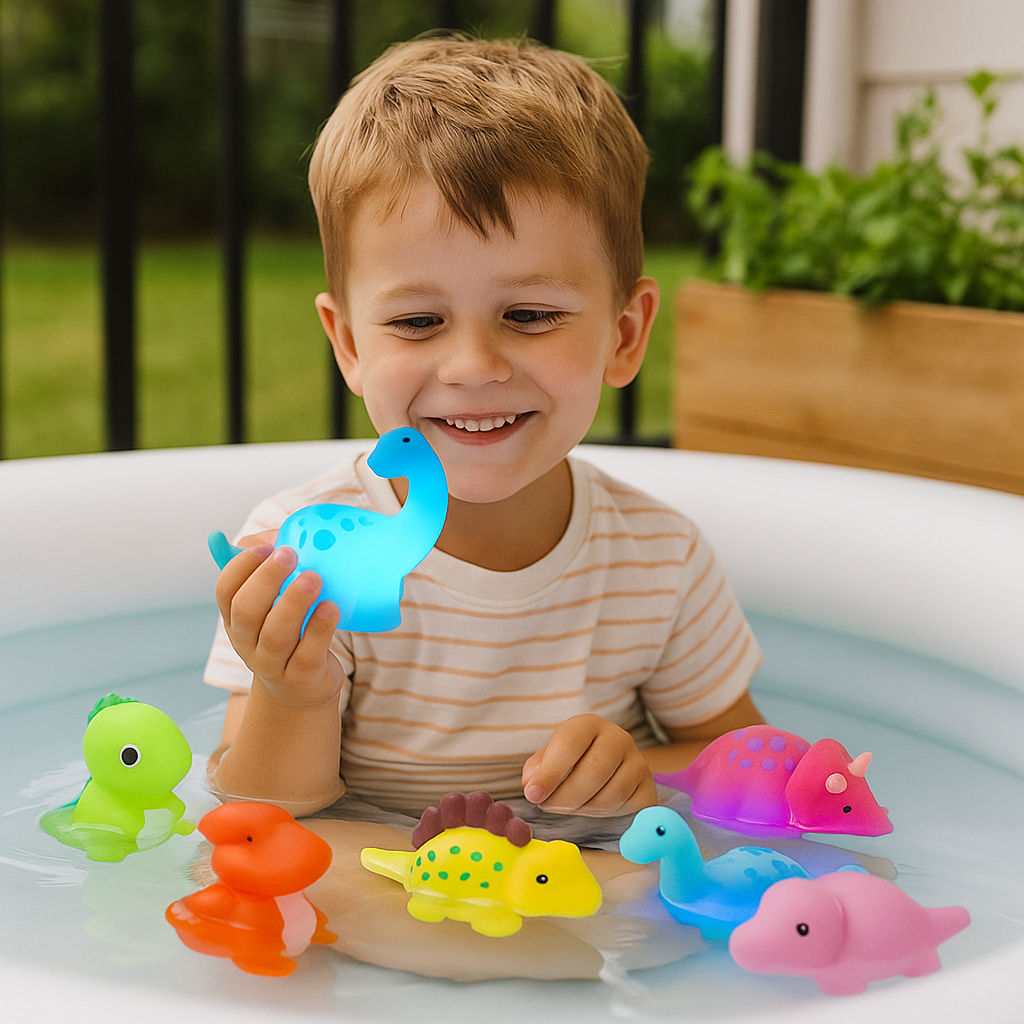 Świecąca zabawka do kąpieli Dinozaur