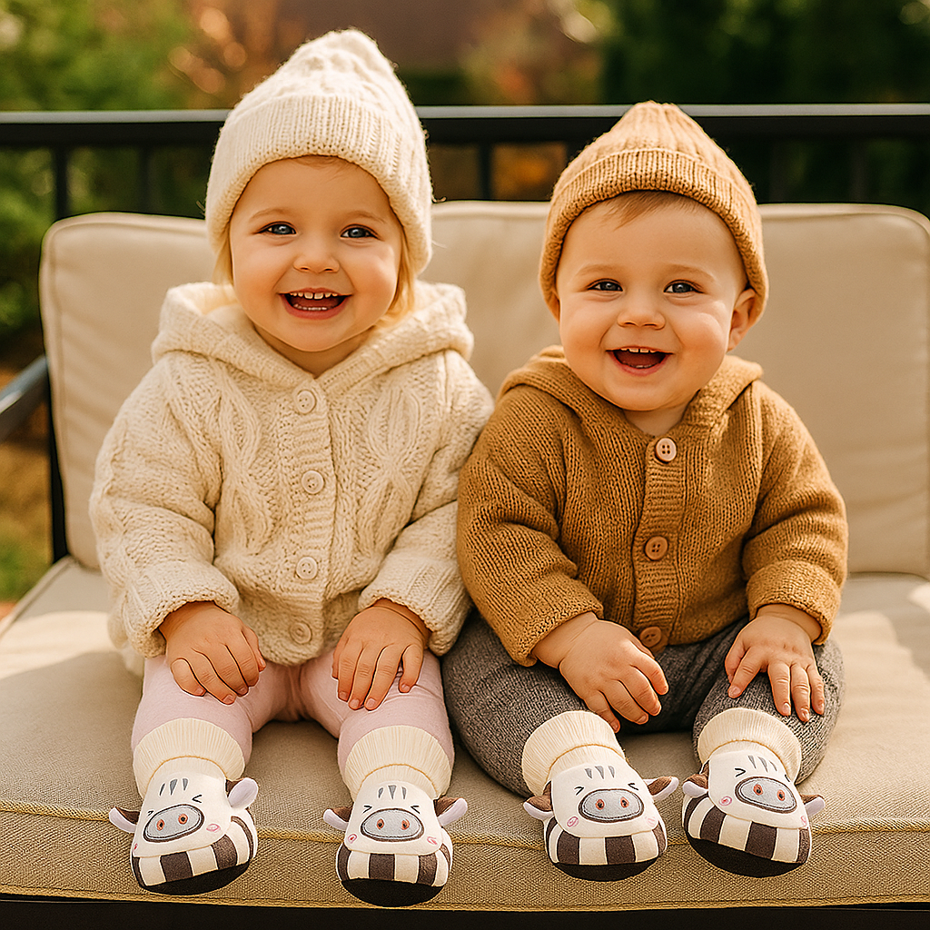 Mięciutkie skarpetkowo-buciki dla niemowląt – ciepłe, antypoślizgowe i wygodne