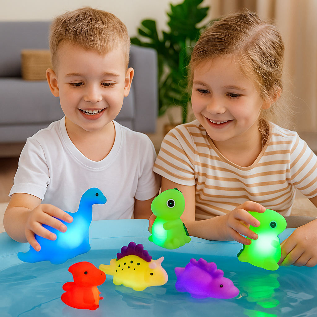 Świecąca zabawka do kąpieli Dinozaur
