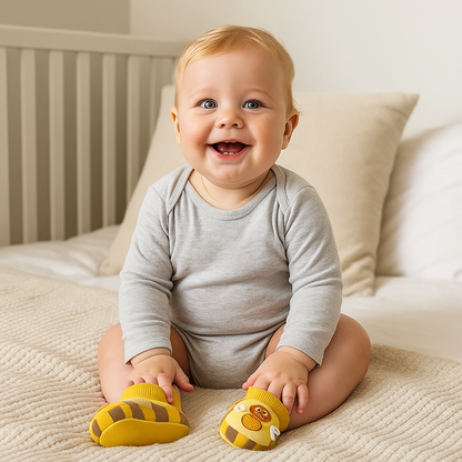 Mięciutkie skarpetkowo-buciki dla niemowląt – ciepłe, antypoślizgowe i wygodne