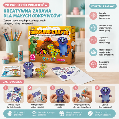 Zestaw Papierowych Prac Plastycznych dla Dzieci – 20 Łatwych Projektów DIY dla Dzieci w Wieku 3–10 Lat z Klejem, Taśmą i Kopertami