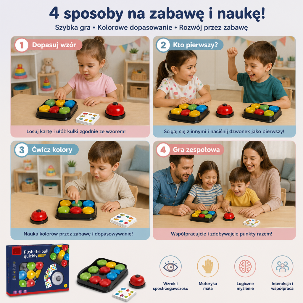 Edukacyjna Gra Rodzinna: Dopasowywanie Wzorów Kolorów