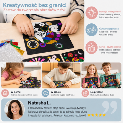 Zestaw kreatywny do tworzenia obrazków z folii dla dzieci