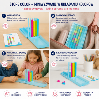 Miniwyzwanie w układaniu kolorów – przenośna gra logiczna