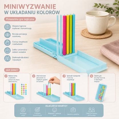 Miniwyzwanie w układaniu kolorów – przenośna gra logiczna