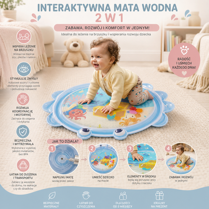 Interaktywna Mata Wodna I Zabawka Do Leżenia Na Brzuszku 2 W 1