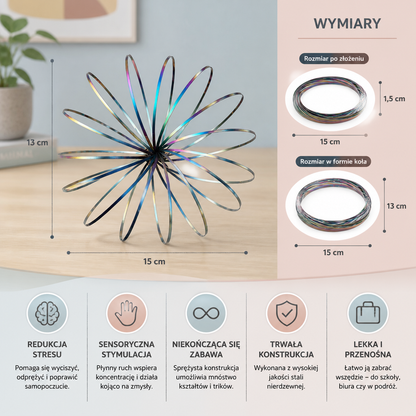 Geometryczna Sprężynowa Zabawka Fidget – Sensoryczna Rzeźba Antystresowa