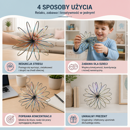 Geometryczna Sprężynowa Zabawka Fidget – Sensoryczna Rzeźba Antystresowa