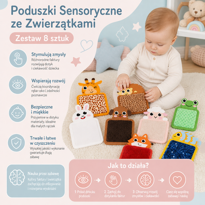 Poduszki Sensoryczne ze Zwierzątkami (Zestaw 8 Sztuk)