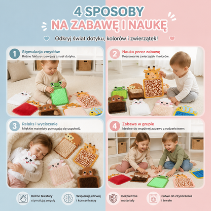 Poduszki Sensoryczne ze Zwierzątkami (Zestaw 8 Sztuk)